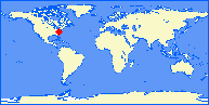 world map with 00VA marked