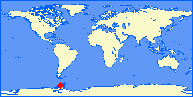 world map with AAXX marked