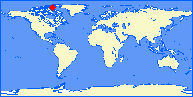 world map with CYGZ marked