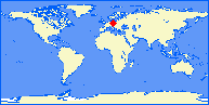 world map with EDBZ marked