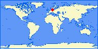 world map with EDCX marked