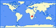 world map with FLKO marked