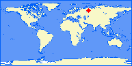 world map with HB10 marked