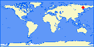 world map with KDY marked