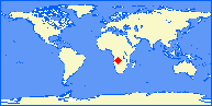 world map with LUO marked