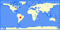 world map with SWJB marked