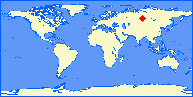 world map with TOF marked