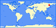 world map with UHNU marked