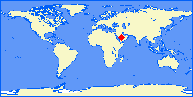 world map with WAE marked
