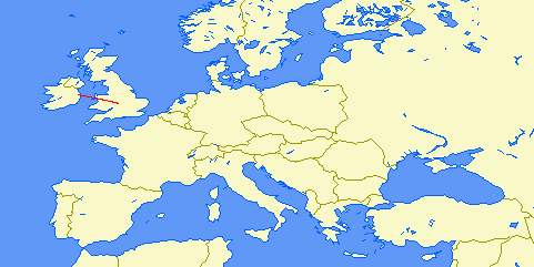 a map of europe with blue water
