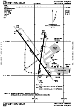 Airport diagram for AEX