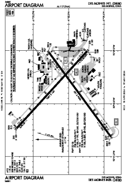 Airport diagram for KDSM
