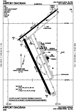 Airport diagram for KLCH